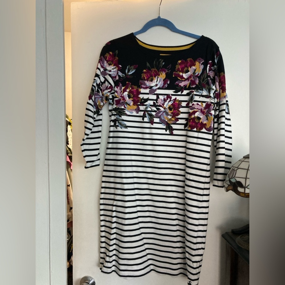 Joules Floral Striped Dress NWOT